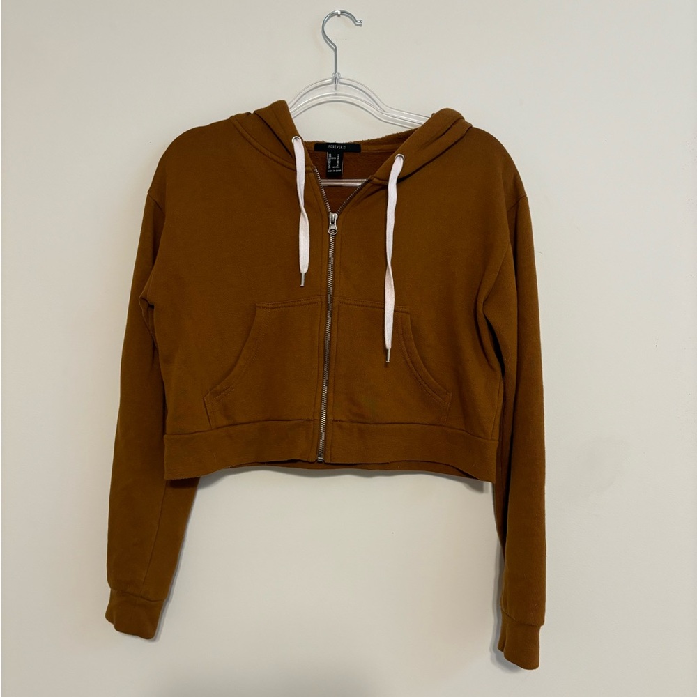 Forever 21 Chestnut Zip-Up Hoodie